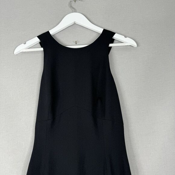 Vintage Ann Taylor Womens Dress 2 Black Midi Knot Y2K Cocktail Evening Formal - Picture 2 of 12